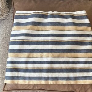J. Crew Factory Blue and Gold Striped Mini Skirt